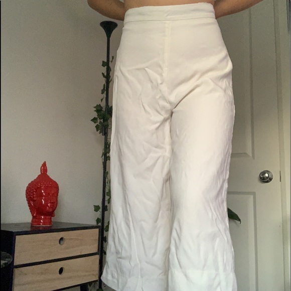 White Wide Leg Pants - Picture 4 of 5